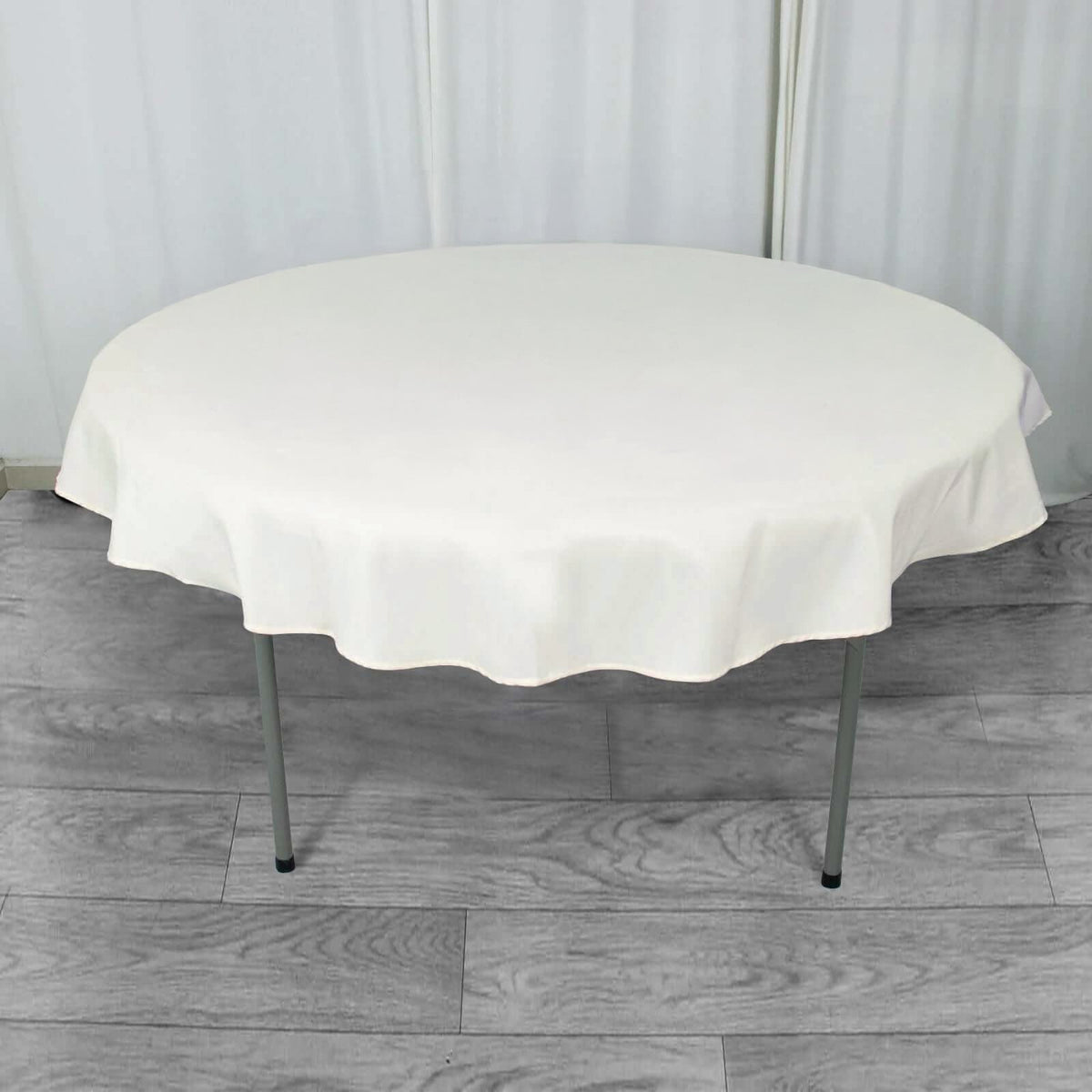 Premium Polyester 70" Round Tablecloth Ivory - Stain and Wrinkle-Resistant 220GSM Table Cover