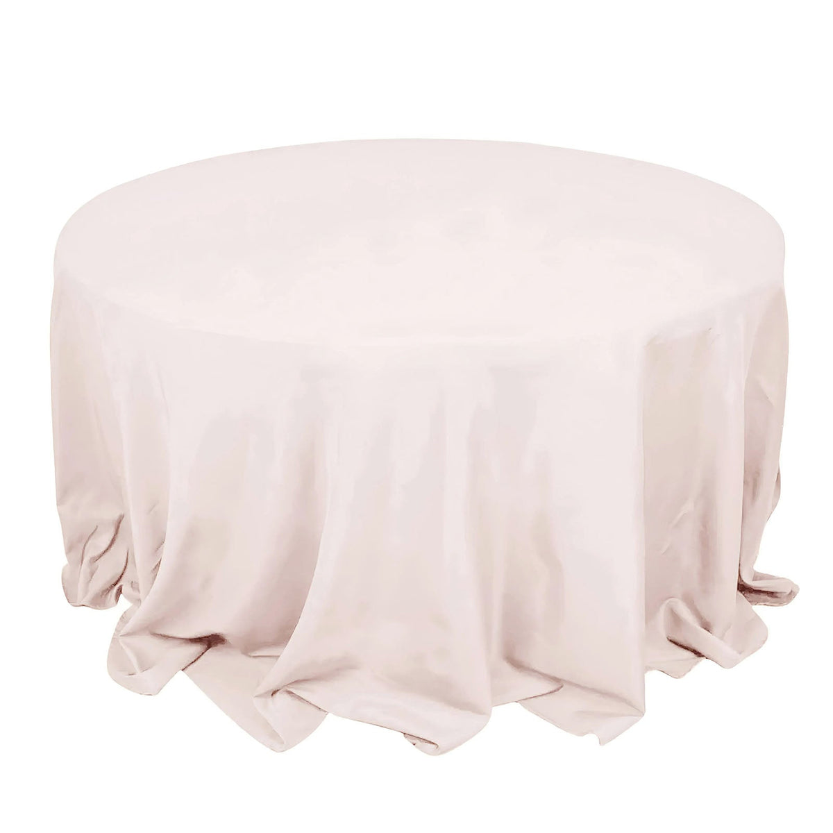 Premium Polyester 132" Round Tablecloth Blush - Seamless 220GSM Wrinkle-Resistant Table Cover