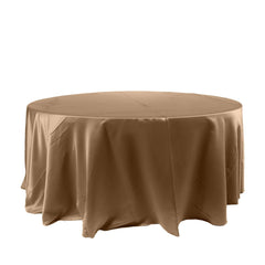 Satin 120" Round Tablecloth Taupe - Stylish Seamless Table Cover